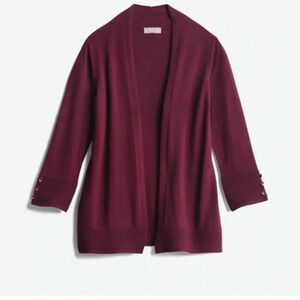 Evolution by Cyrus Open Cardigan Lightweight Super Soft Merlot Size M & XS